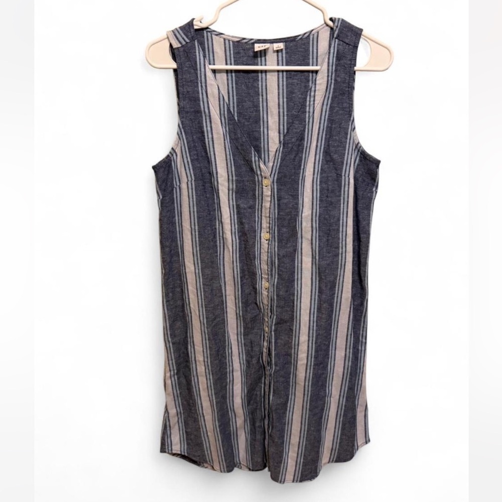 GAP Blue and White Striped linen blend Dress